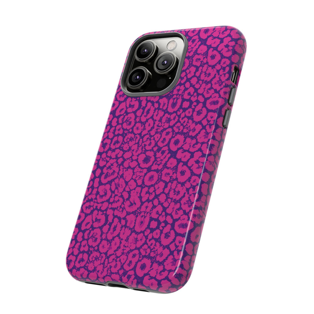 Pink Purple Leopard Tough Phone Case iPhone, Galaxy and Google Pixel