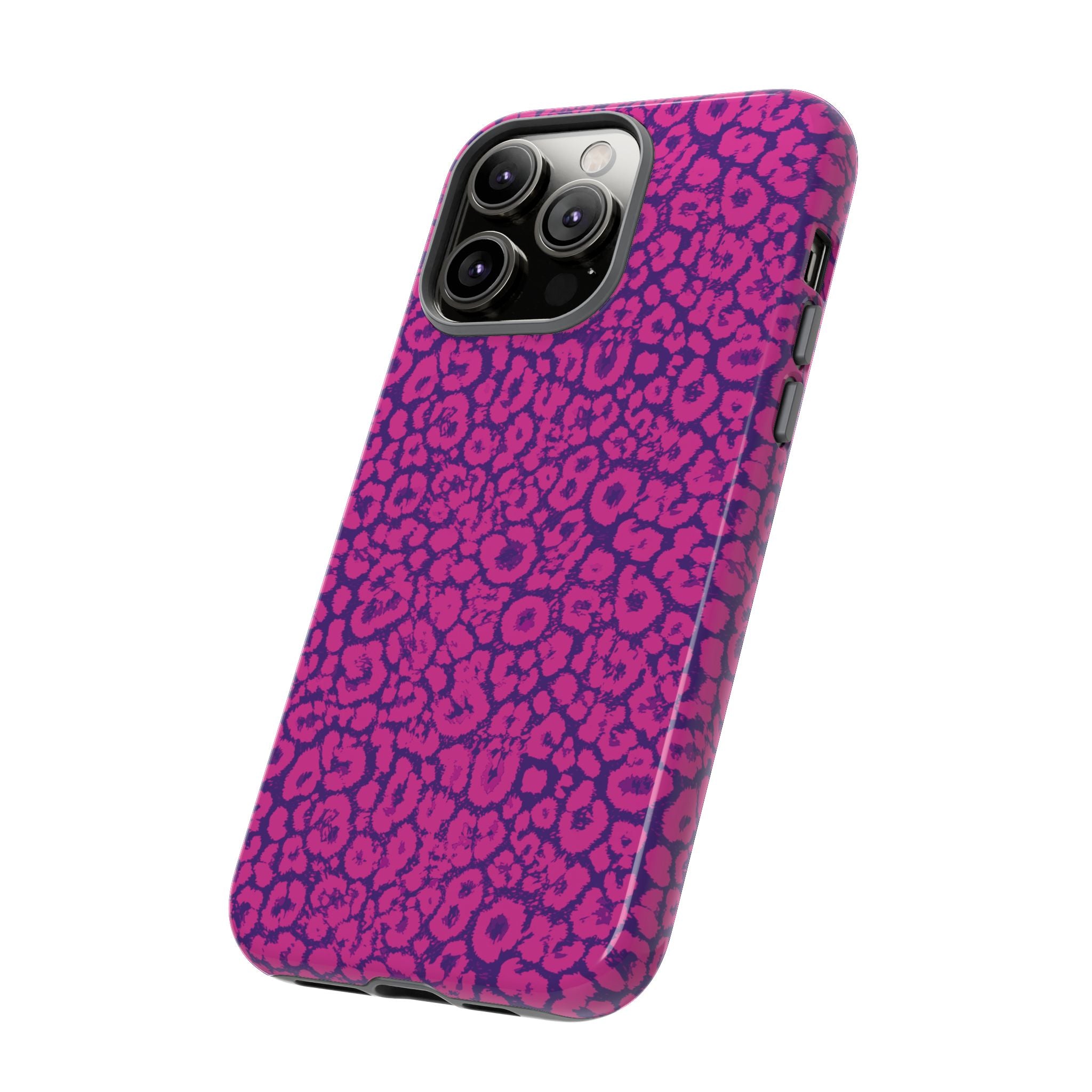 Pink Purple Leopard Tough Phone Case iPhone, Galaxy and Google Pixel