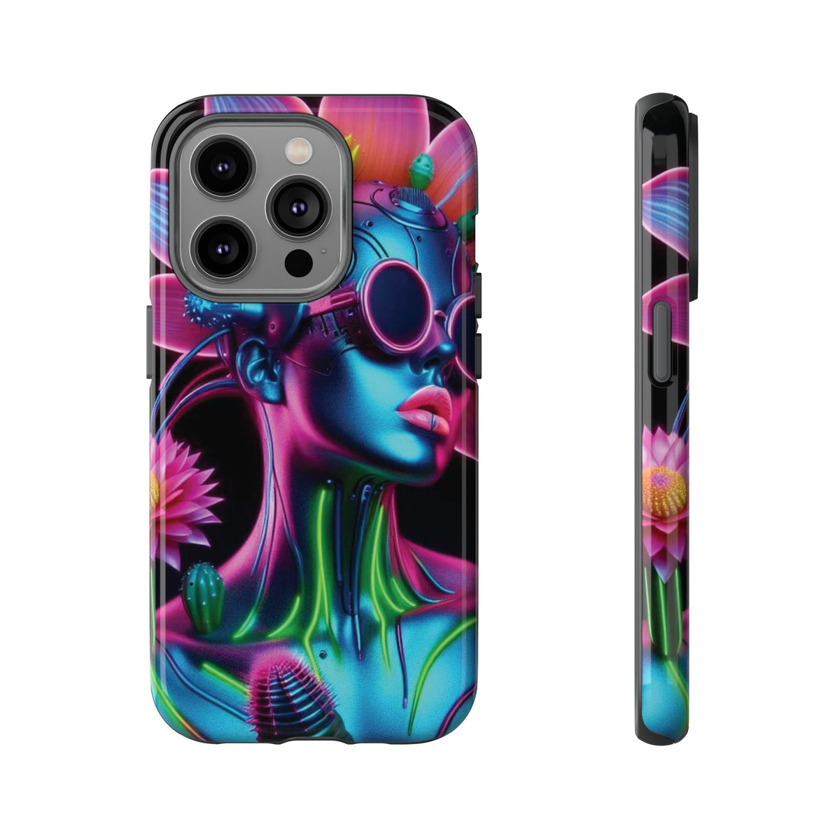 Neon Androgen Cactus Flower Tough Phone Case for iPhone, Galaxy, or Google Pixel