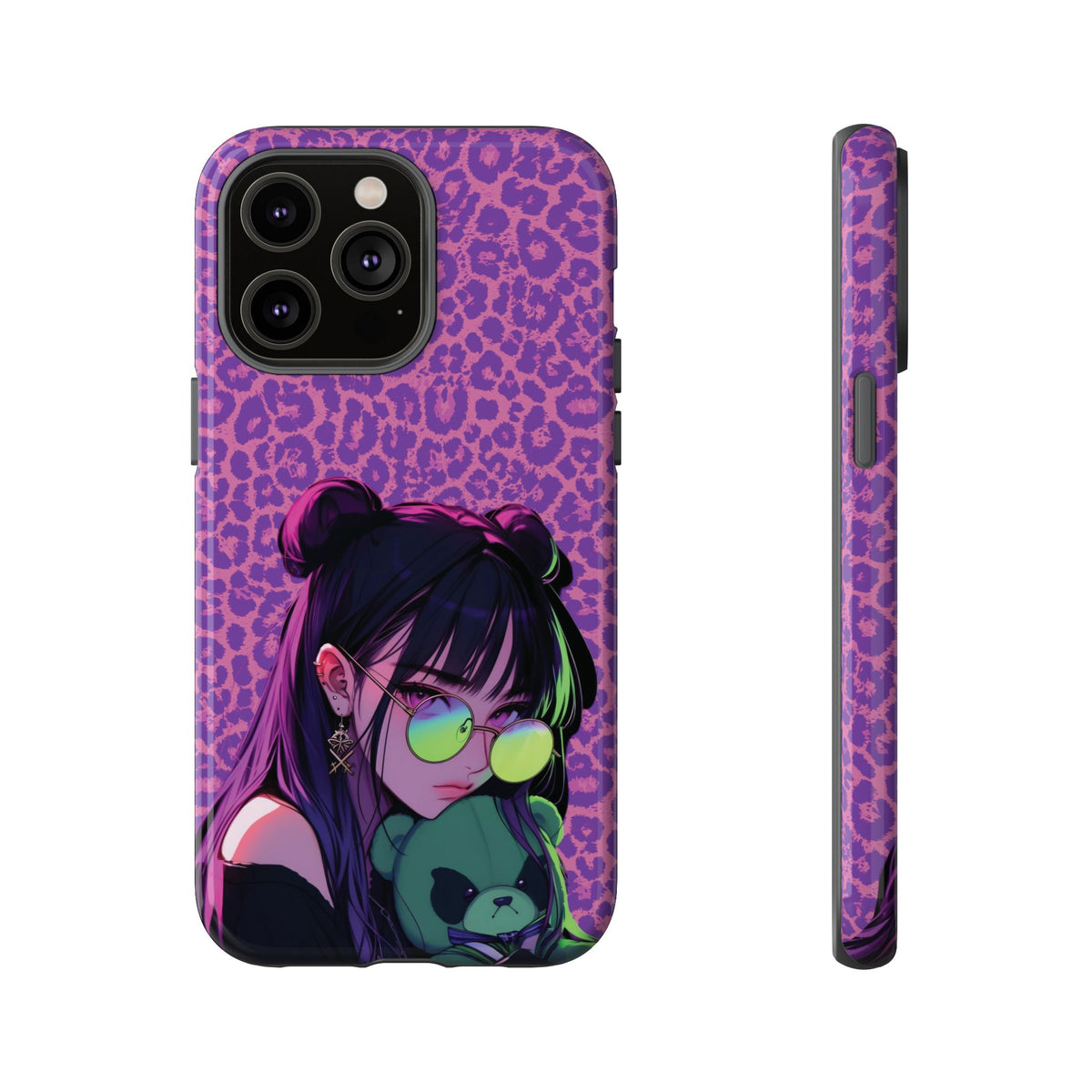Purple Pink Leopard Kz iPhone, Galaxy and Google Tough Cases