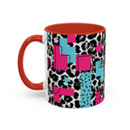 Retro Vibes Love Blocks Leopard Print Coffee Mug Kitchen Decor, Gift