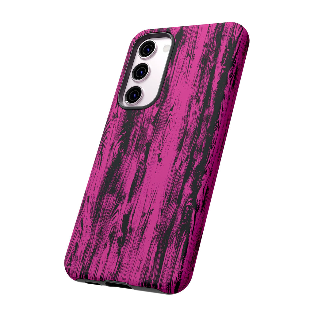 Hot Pink wood print Design Tough Phone Case for iPhone, Galaxy, or Google Pixel