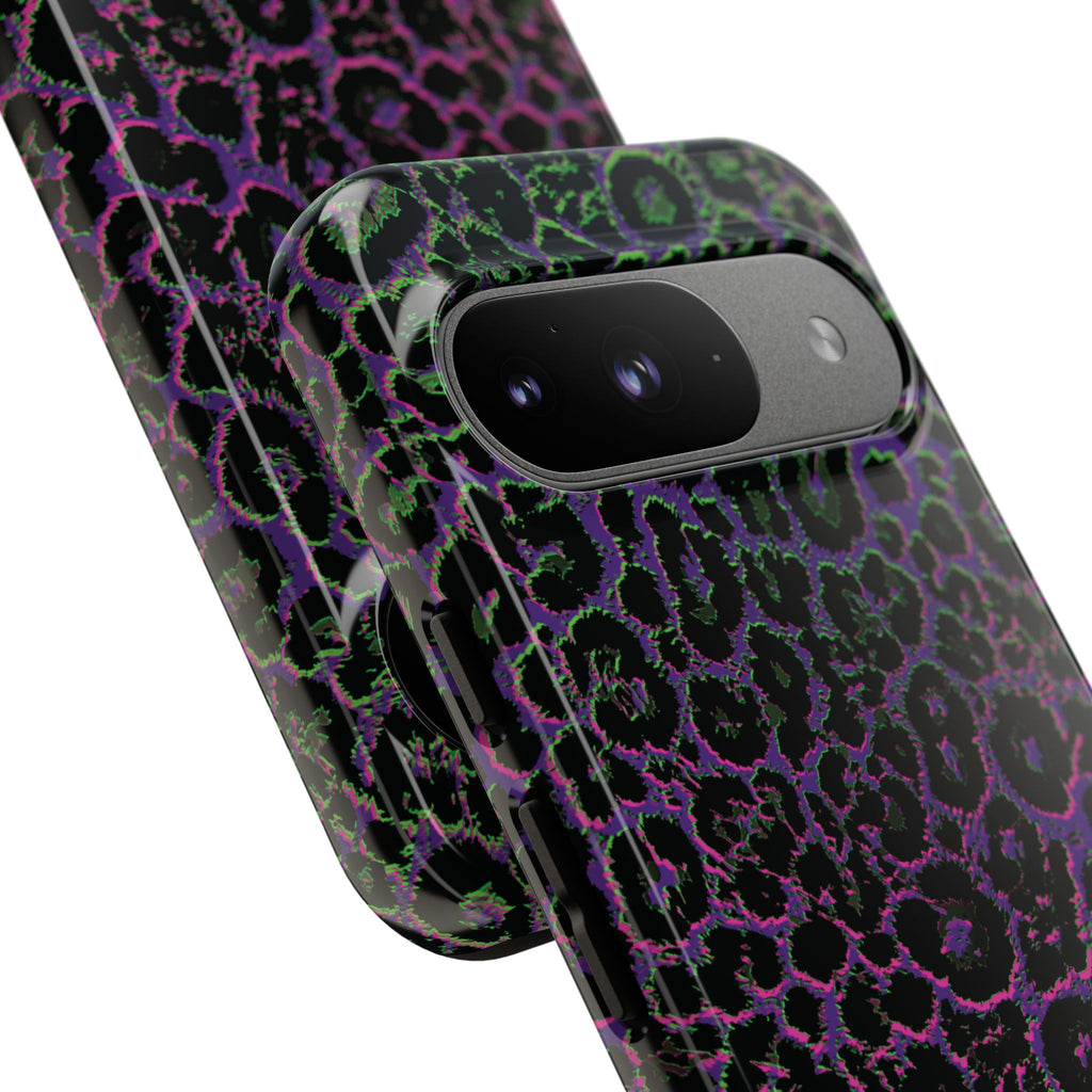 Colorful Leopard Tough Phone Case for iPhone, Galaxy, or Google Pixel