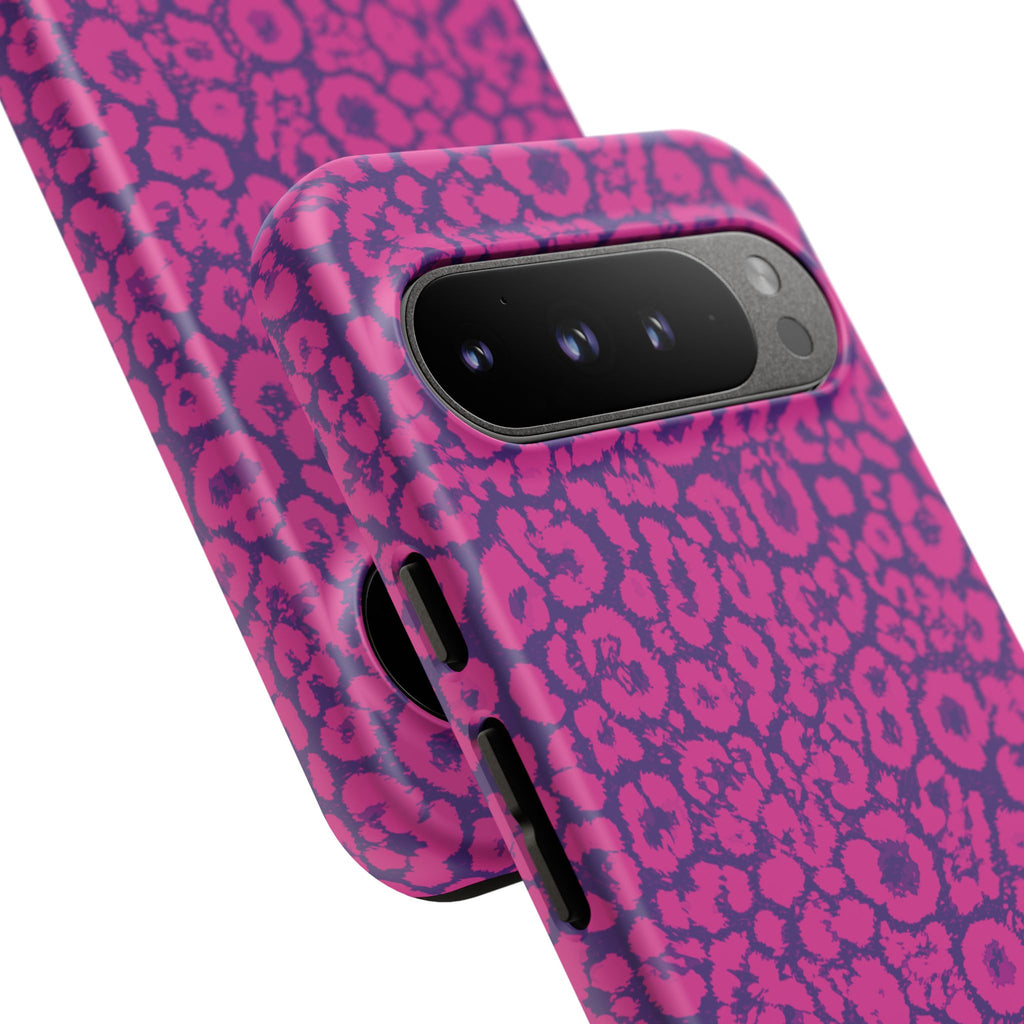 Pink Purple Leopard Tough Phone Case iPhone, Galaxy and Google Pixel