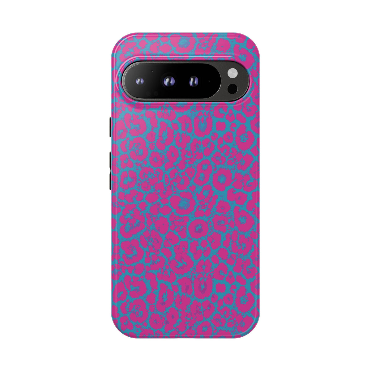 Pink Blue Leopard Tough Phone Case iPhone, Galaxy, or Google Pixel