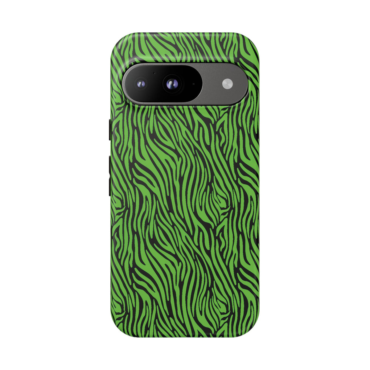 Neon Green Zebra Tough Phone Case iPhone, Galaxy, or Google Pixel