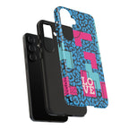 LOVE Blue Leopard 80s Vibe Tough Case for iPhone, Galaxy, or Google Pixel