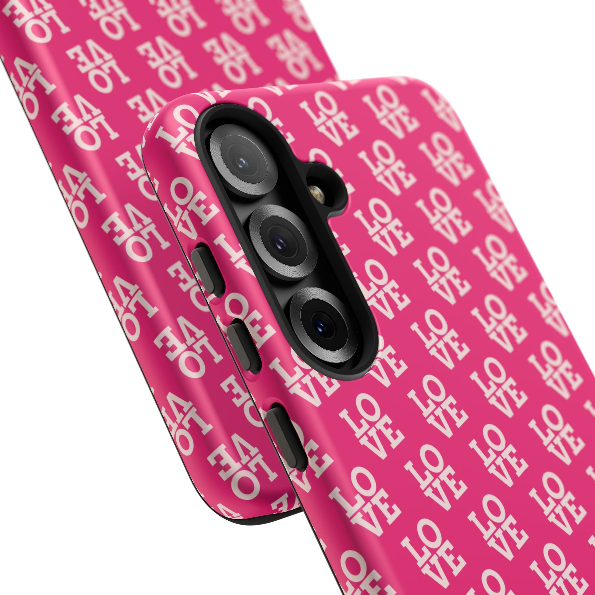 Vibrant Pink LOVE Tough Case iPhone, Galaxy, or Google Pixel