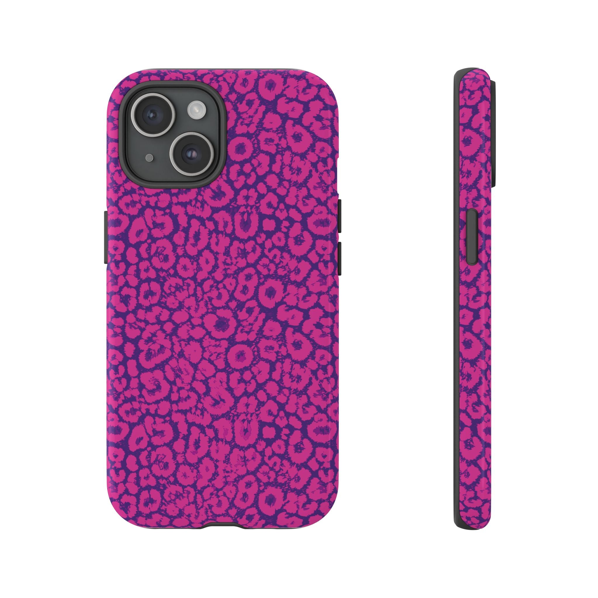 Pink Purple Leopard Tough Phone Case iPhone, Galaxy and Google Pixel