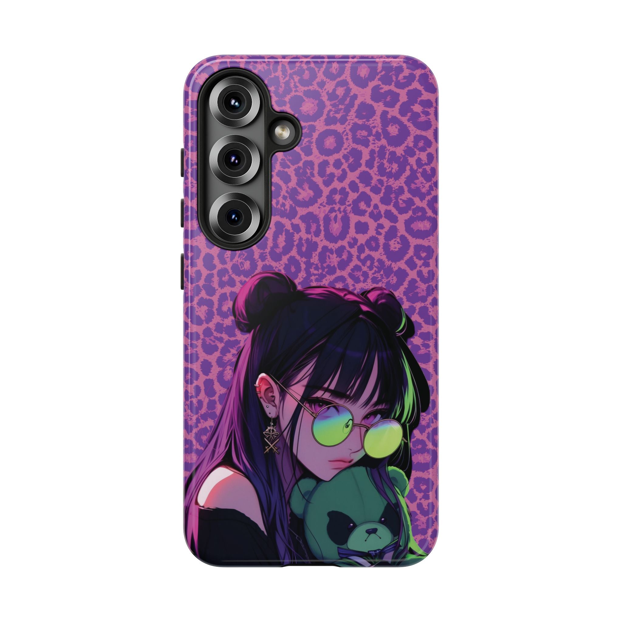 Purple Pink Leopard Kz iPhone, Galaxy and Google Tough Cases