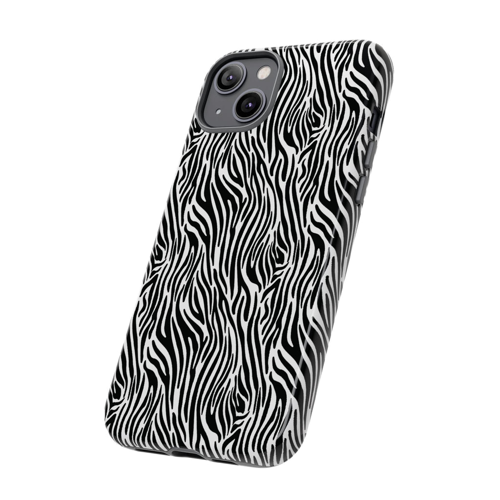 Black and White Zebra Print Tough Case iPhone, Galaxy and Google Pixel