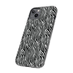 Black and White Zebra Print Tough Case iPhone, Galaxy and Google Pixel