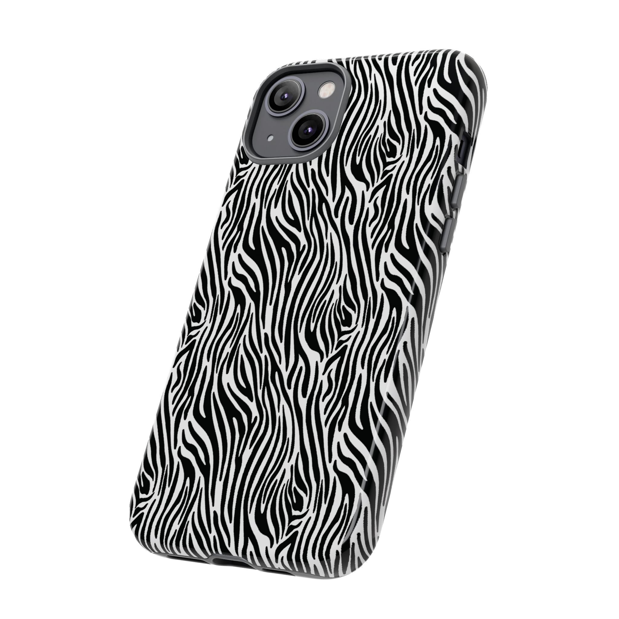 Black and White Zebra Print Tough Case iPhone, Galaxy and Google Pixel