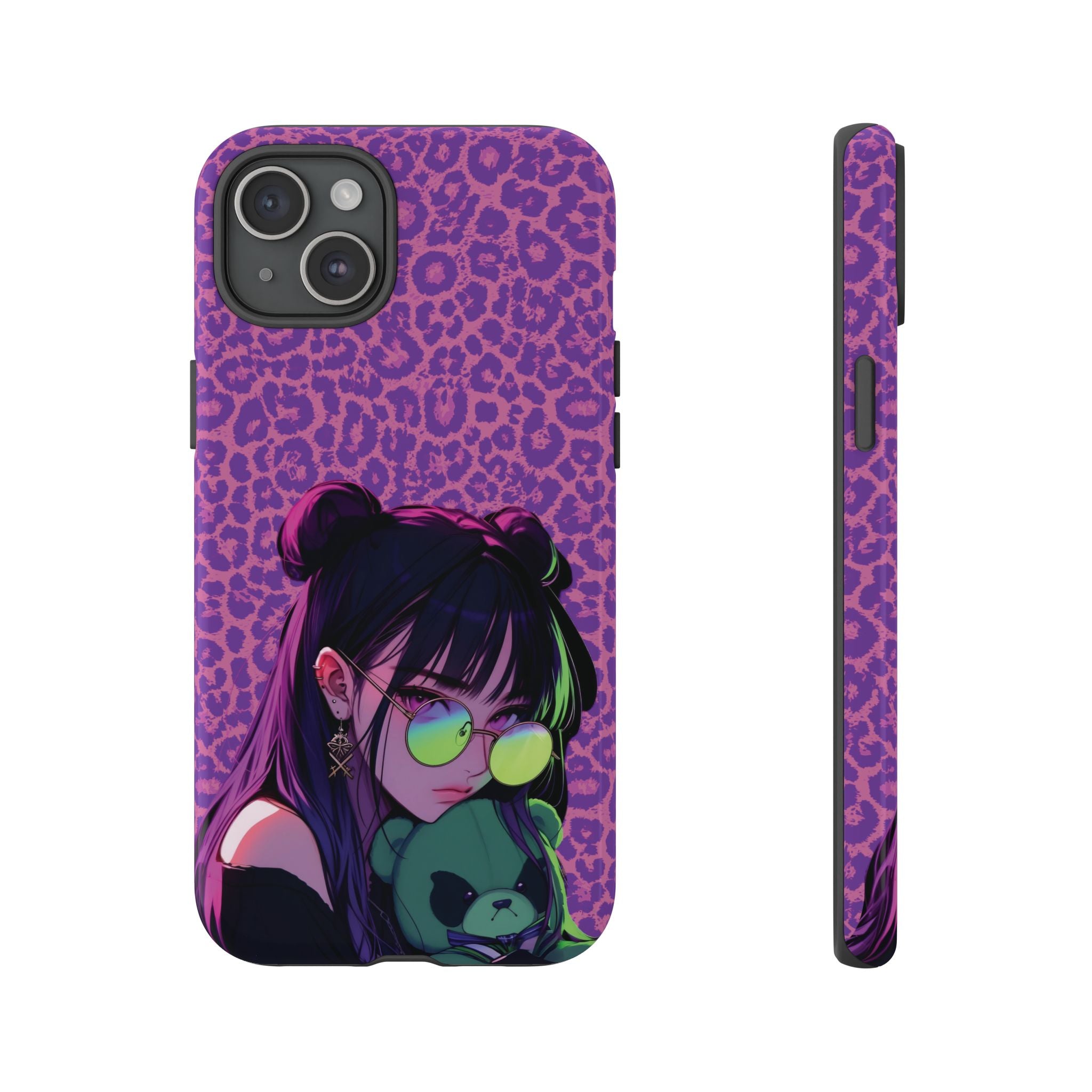 Purple Pink Leopard Kz iPhone, Galaxy and Google Tough Cases