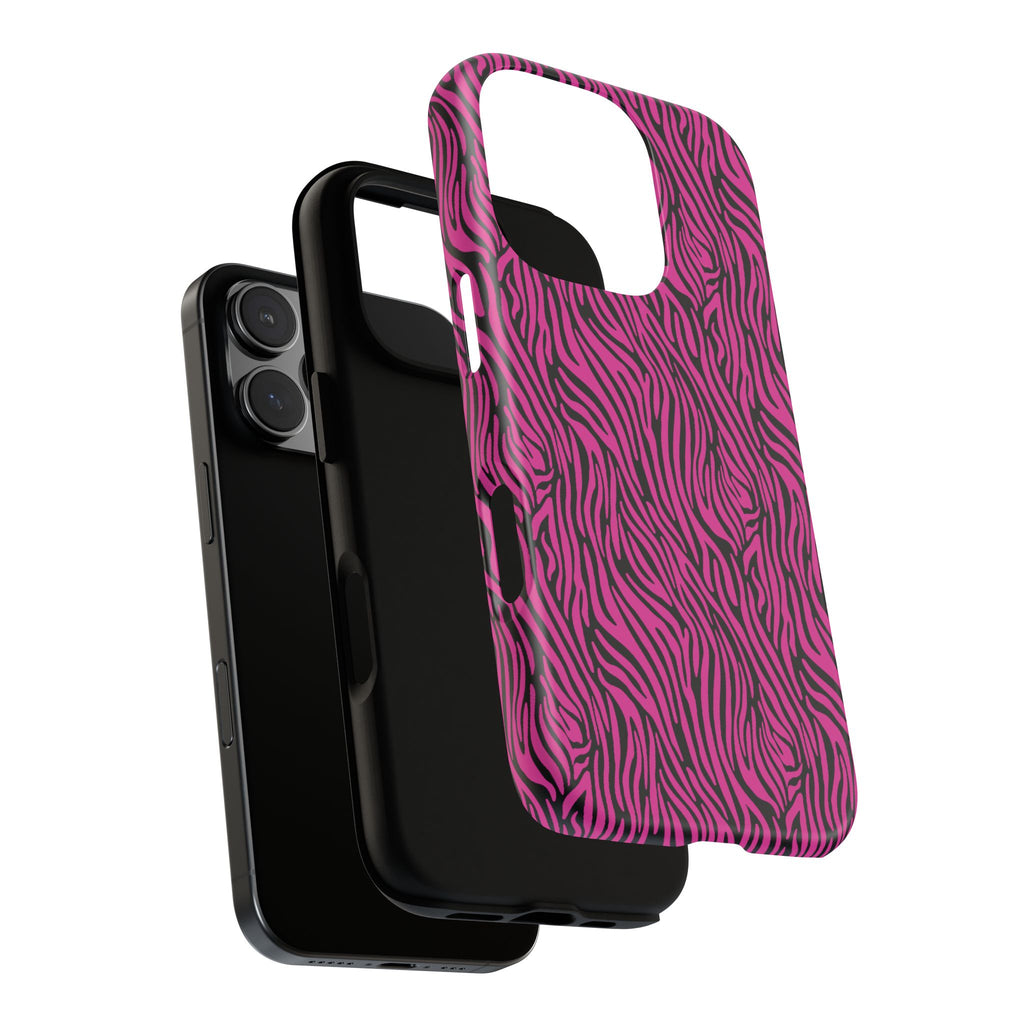 Pink Zebra Tough Phone Case for iPhone, Galaxy, or Google Pixel