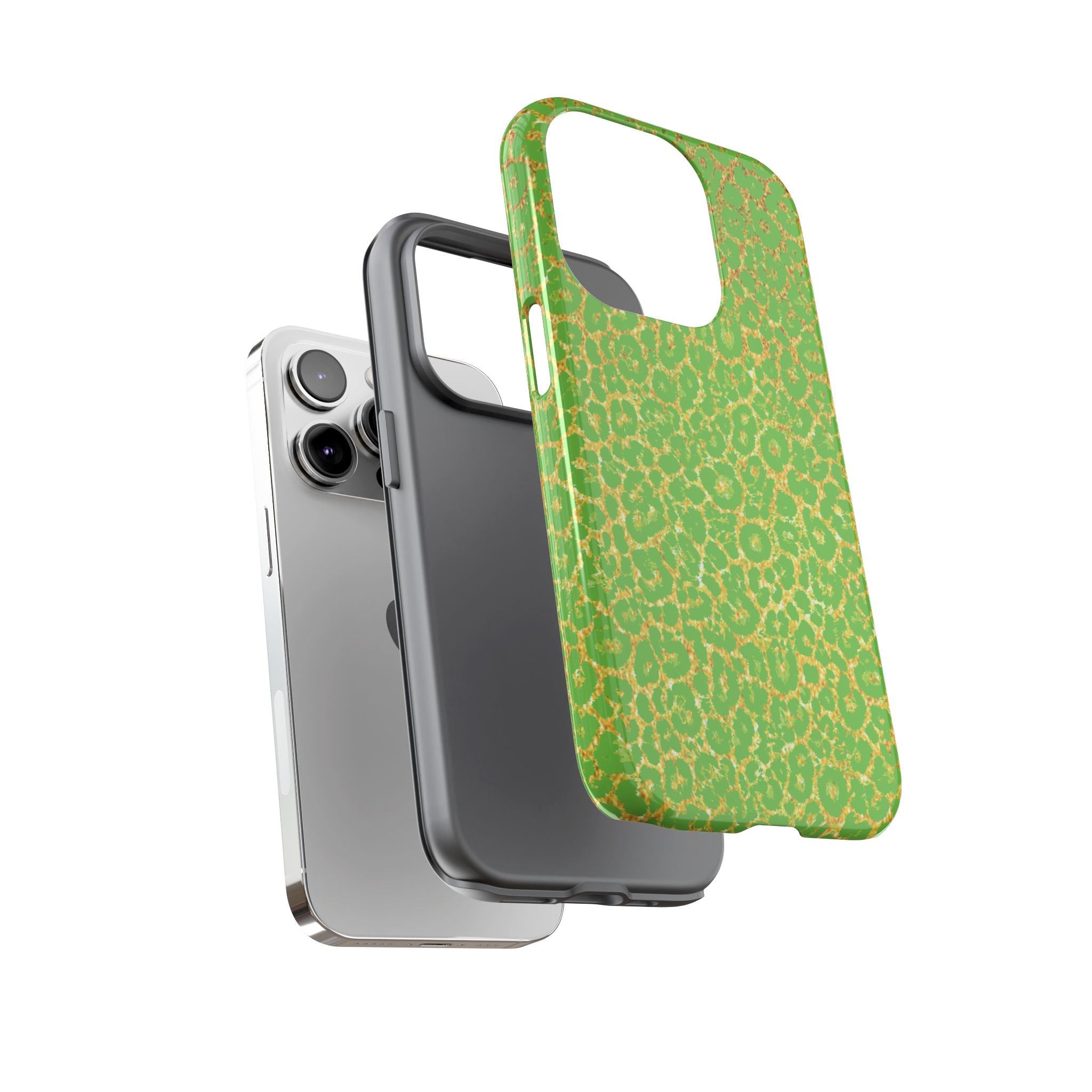 Neon Green Gold Leopard Tough Phone Case iPhone, Galaxy, or Google Pixel