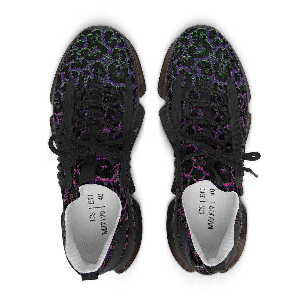 Neon Colorful Leopard Women's Mesh Sneakers