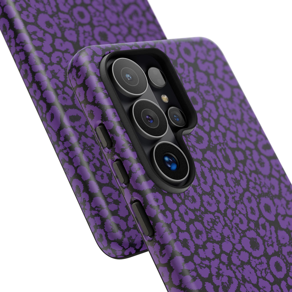 Purple Leopard Tough Case for iPhone, Galaxy or Google Pixel