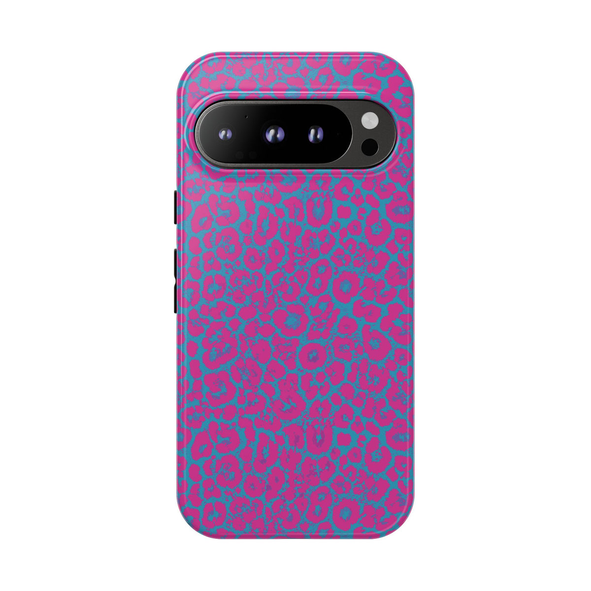 Pink Blue Leopard Tough Phone Case iPhone, Galaxy, or Google Pixel