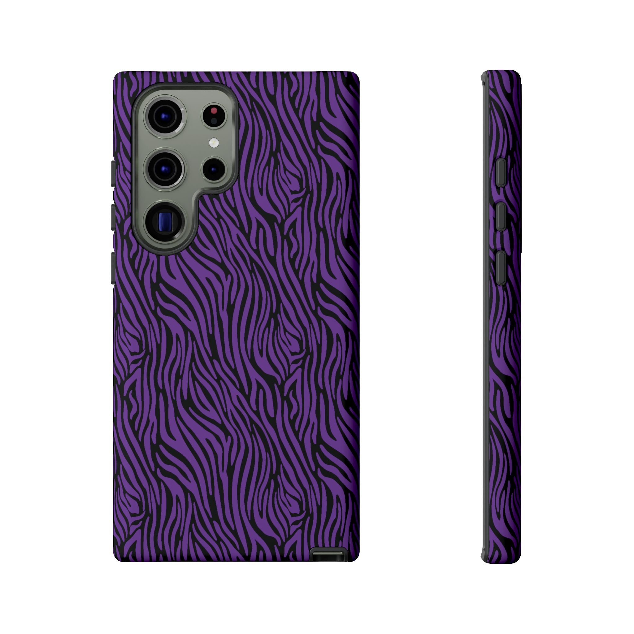 Purple Zebra Tough Phone Case for iPhone, Galaxy, or Google Pixel