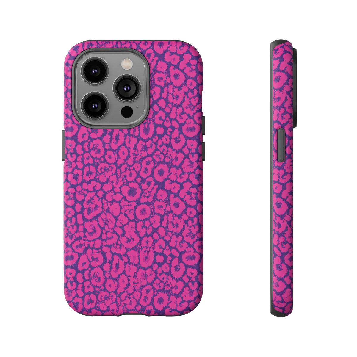Pink Purple Leopard Tough Phone Case iPhone, Galaxy and Google Pixel