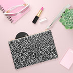 Leopard Print Black and White Clutch Bag