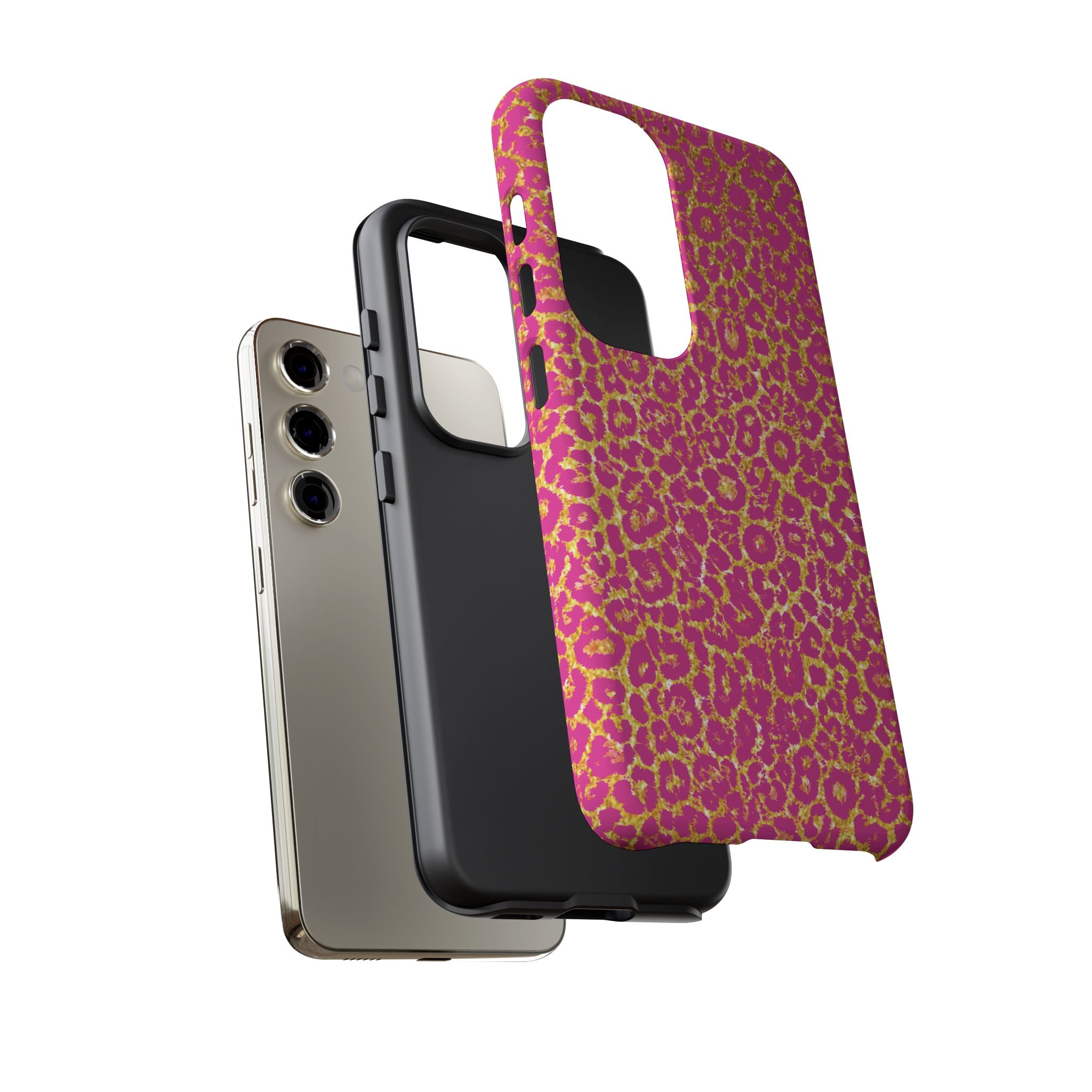 Pink Gold Leopard Tough Case for iPhone, Galaxy, or Google Pixel