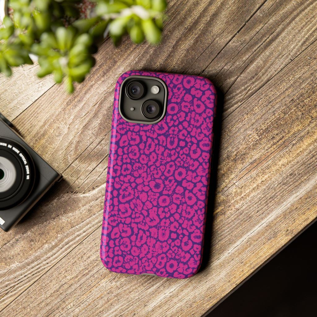 Pink Purple Leopard Tough Phone Case iPhone, Galaxy and Google Pixel