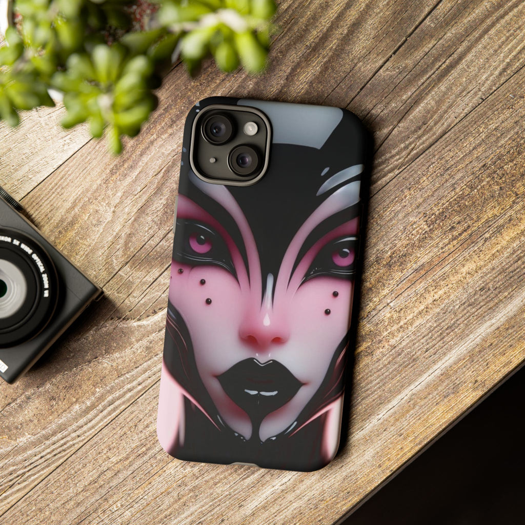 Pink Alien Tough Phone Case for iPhone, Galaxy, or Google Pixel