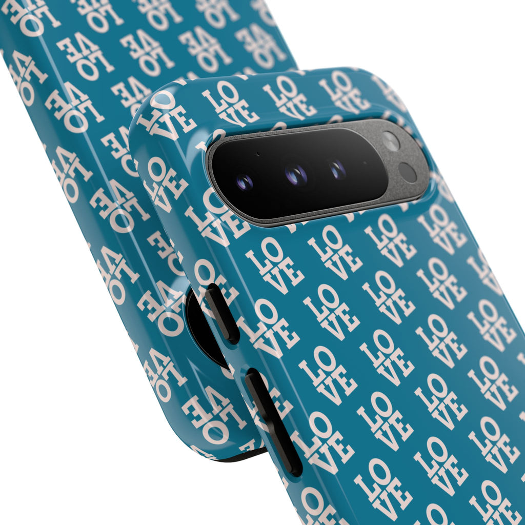 LOVE Teal Green Tough Phone Case iPhone, Galaxy, or Google Pixel
