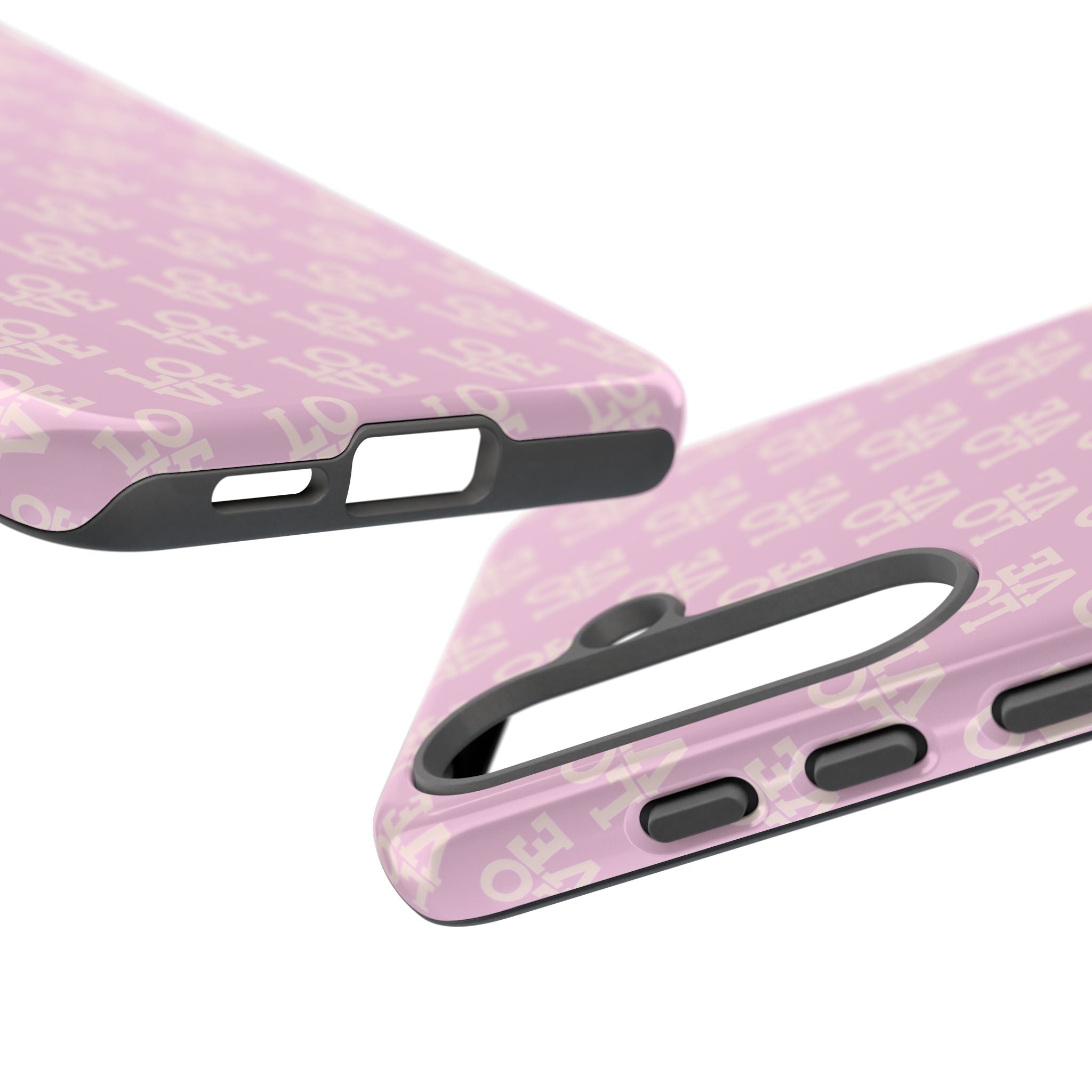 LOVE Pink Tough Phone Case for iPhone, Galaxy, or Google Pixel