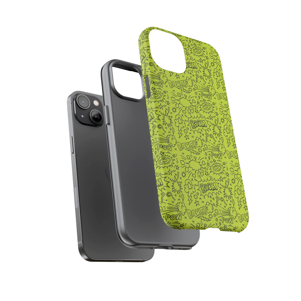 Neon Lime Wow Tough Case for iPhone, Galaxy, or Google Pixel