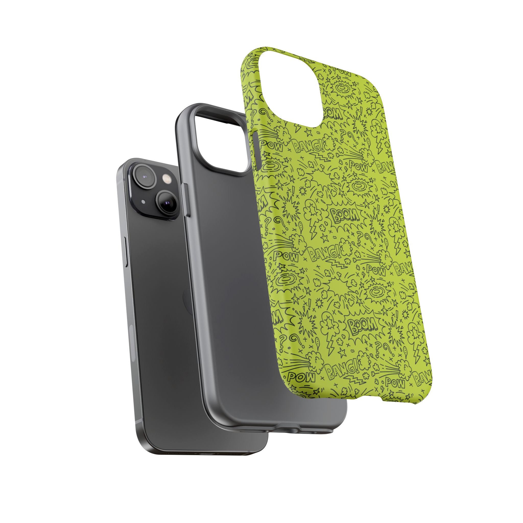 Neon Lime Wow Tough Case for iPhone, Galaxy, or Google Pixel