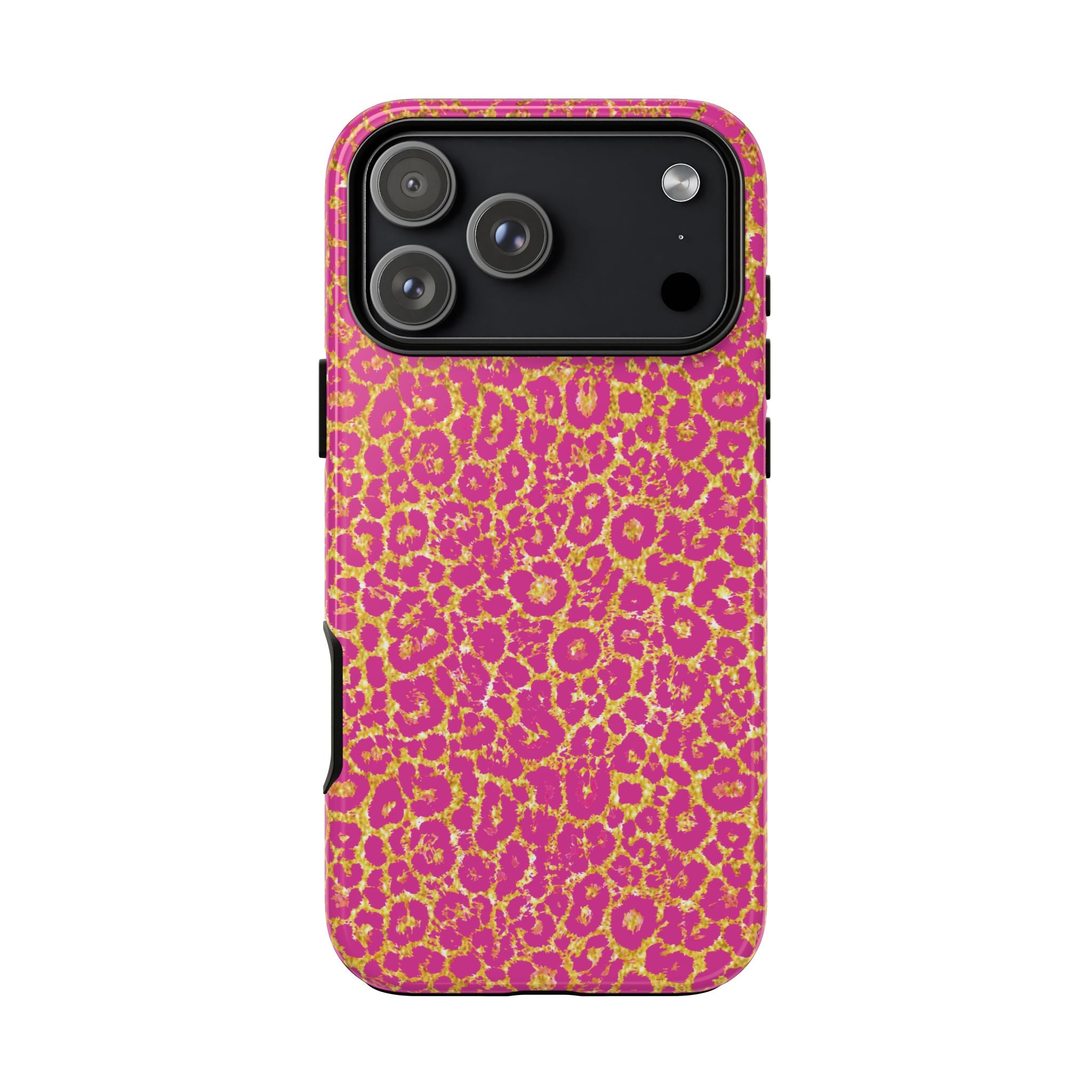 Pink Gold Leopard Tough Case for iPhone, Galaxy, or Google Pixel