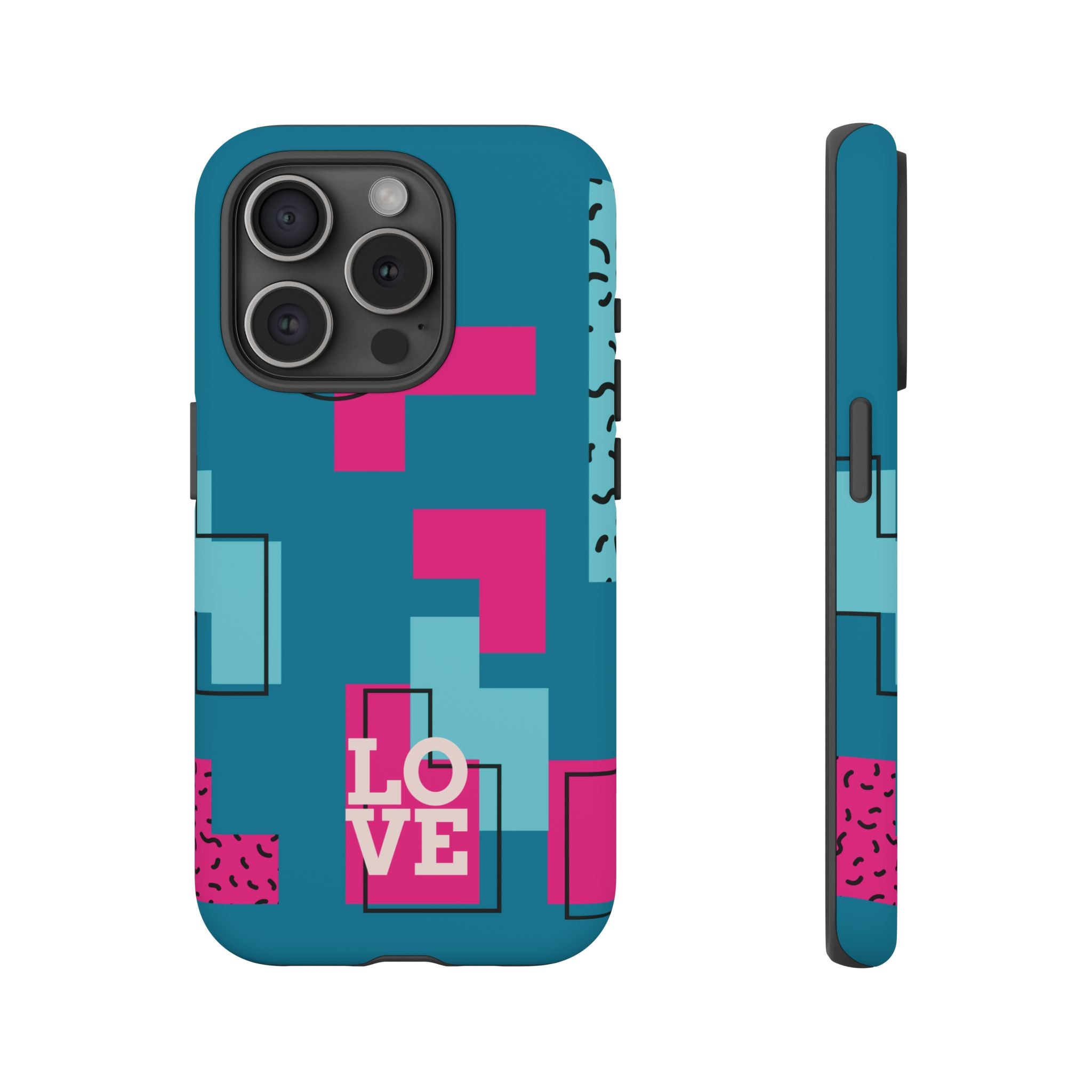 LOVE Teal Green Tough Phone Case for iPhone, Galaxy, or Google Pixel