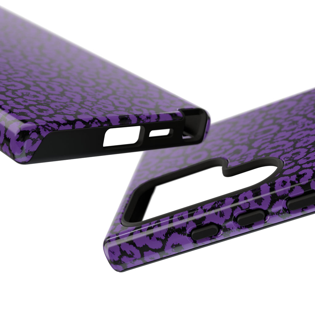 Purple Leopard Tough Case for iPhone, Galaxy or Google Pixel