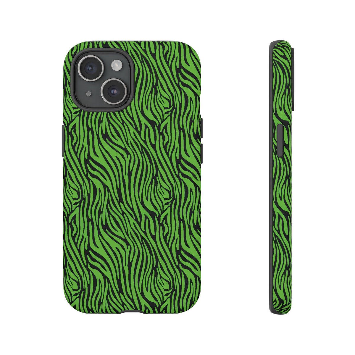 Neon Green Zebra Tough Phone Case iPhone, Galaxy, or Google Pixel