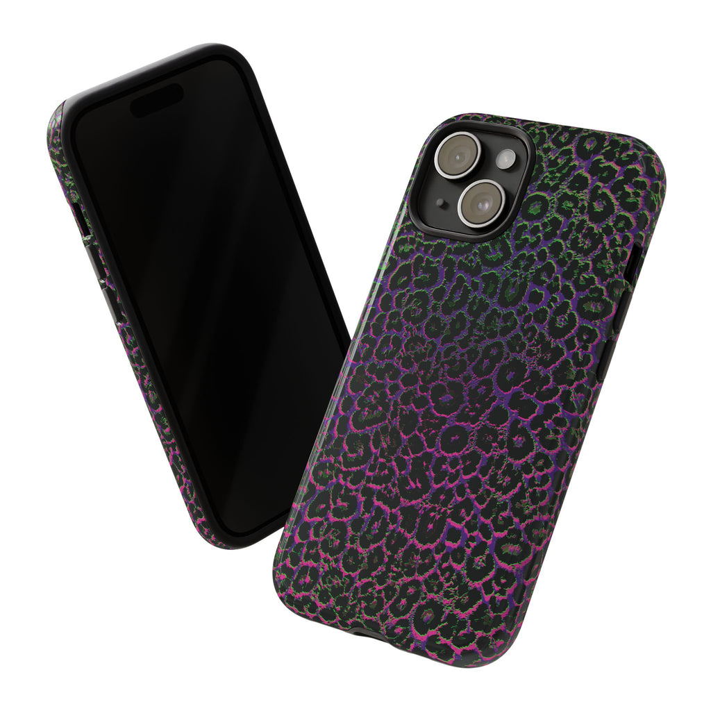 Colorful Leopard Tough Phone Case for iPhone, Galaxy, or Google Pixel