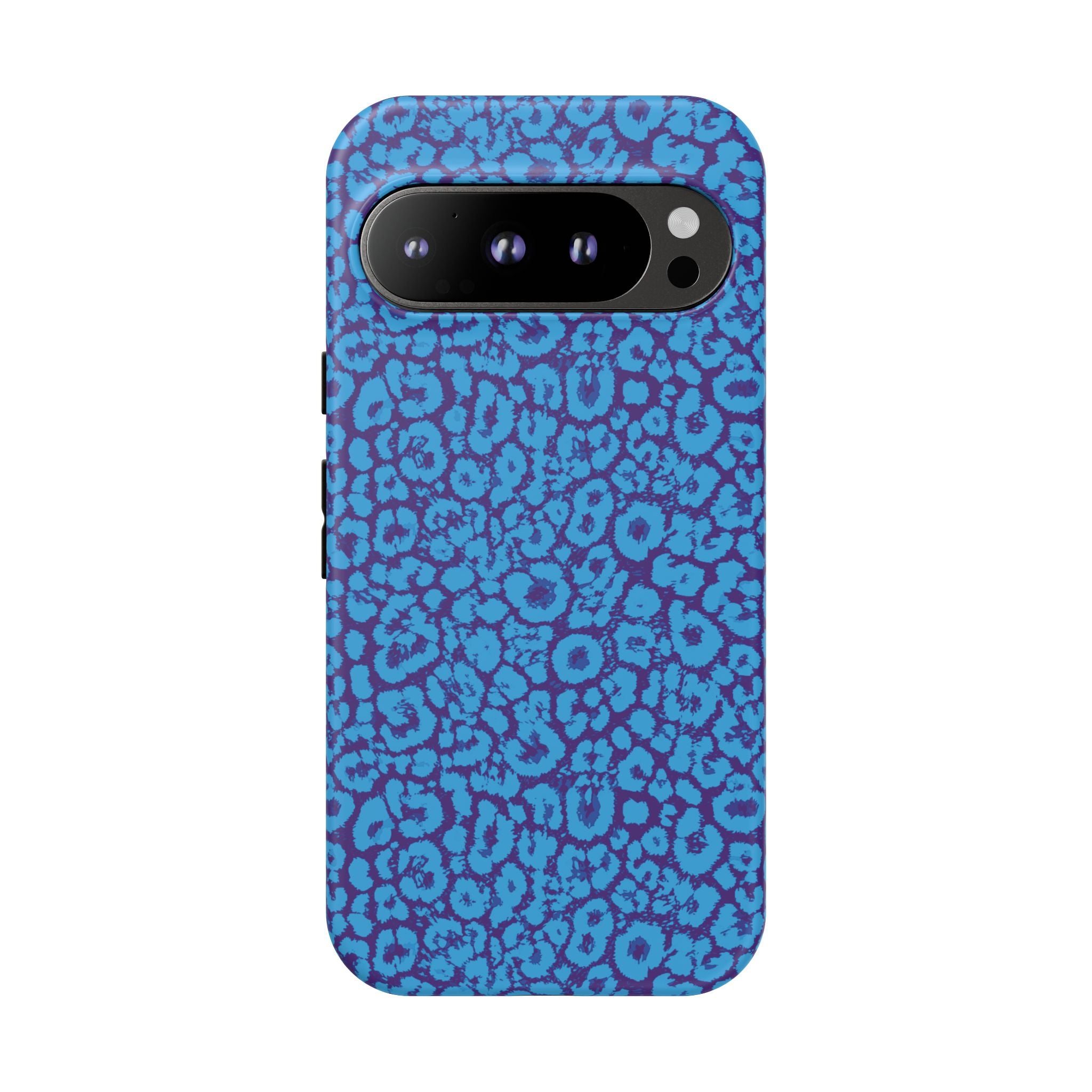 Blue Purple Leopard Tough Phone Case iPhone, Galaxy, or Google Pixel