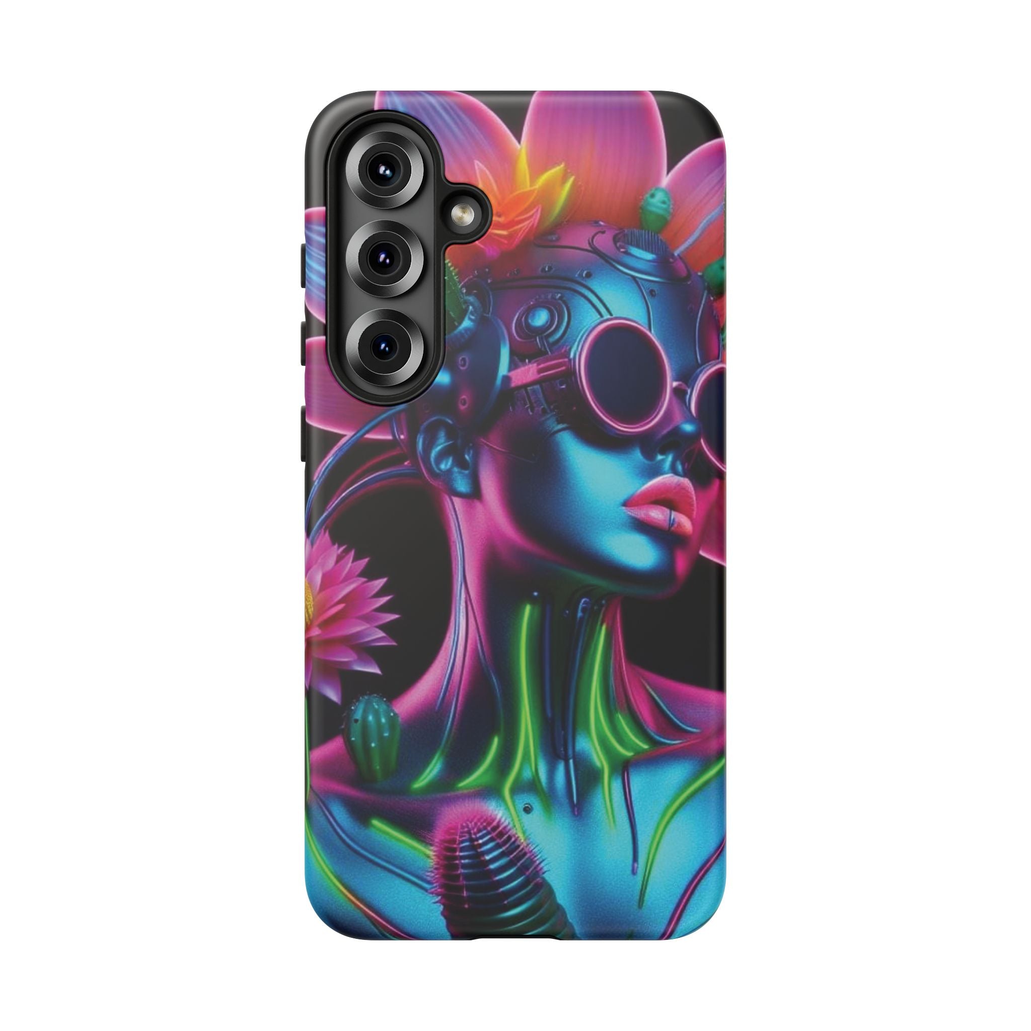 Neon Androgen Cactus Flower Tough Phone Case for iPhone, Galaxy, or Google Pixel