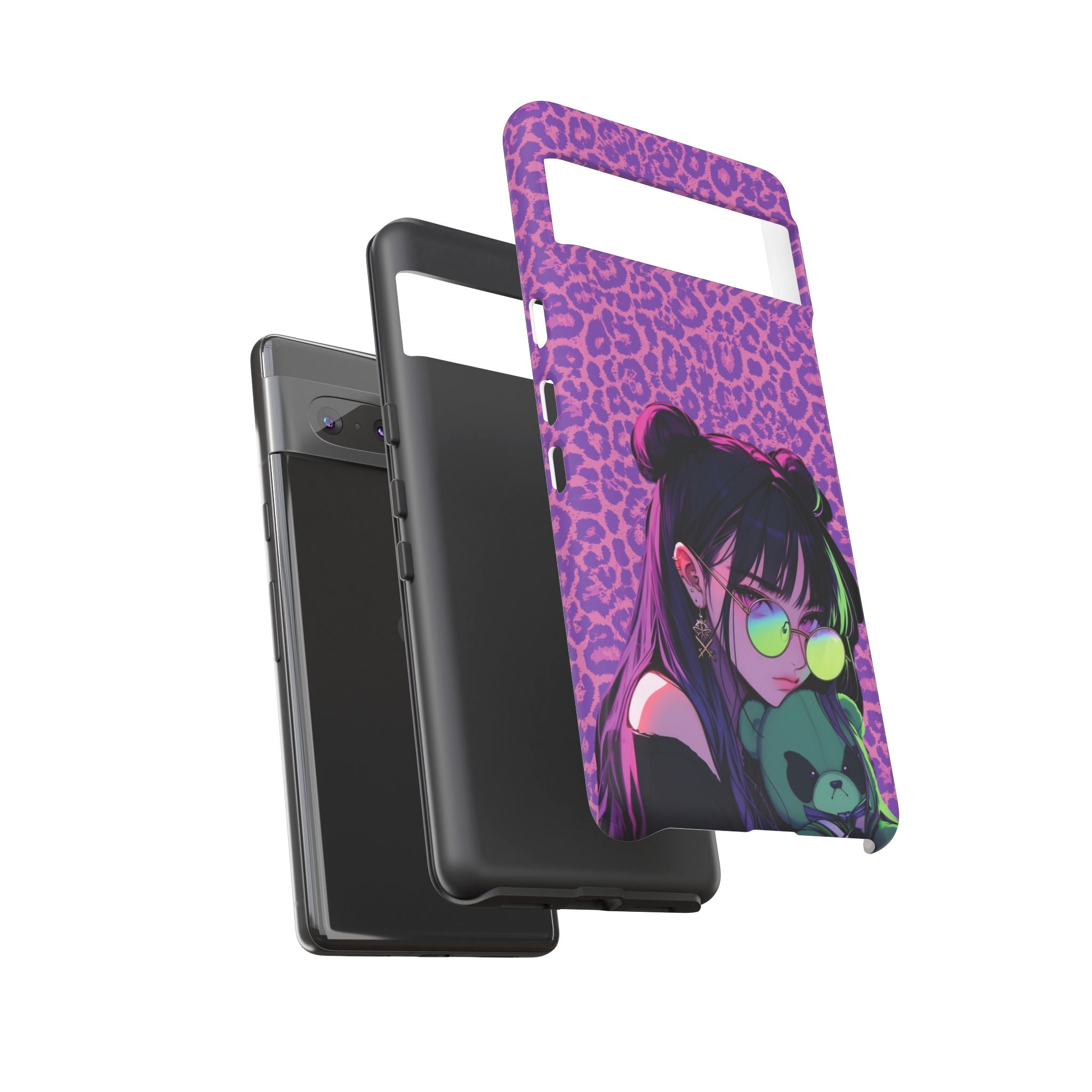 Purple Pink Leopard Kz iPhone, Galaxy and Google Tough Cases