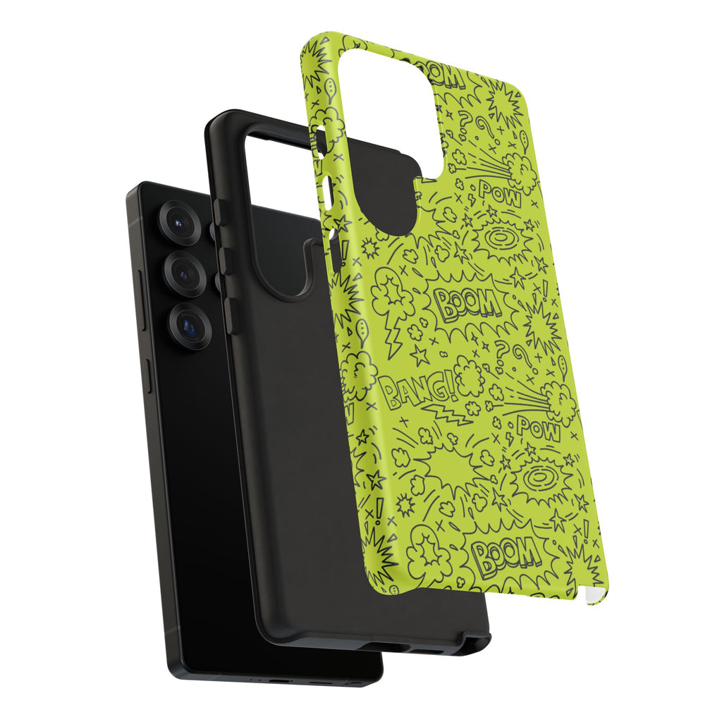 Neon Lime Wow Tough Case for iPhone, Galaxy, or Google Pixel