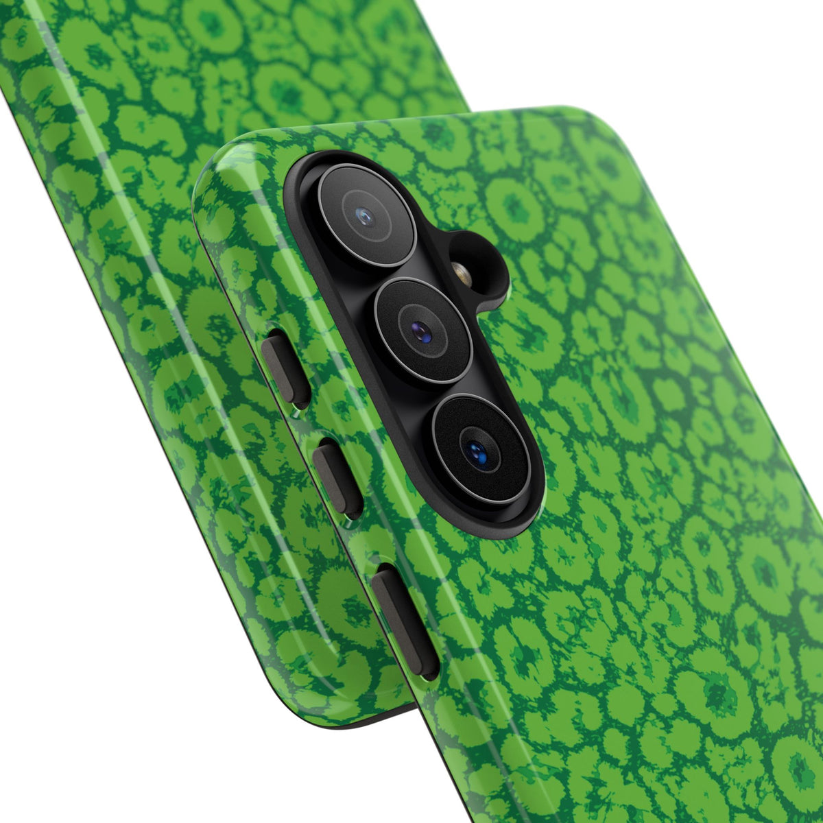Neon Green Leopard Tough Phone Case for iPhone, Galaxy, or Google Pixel