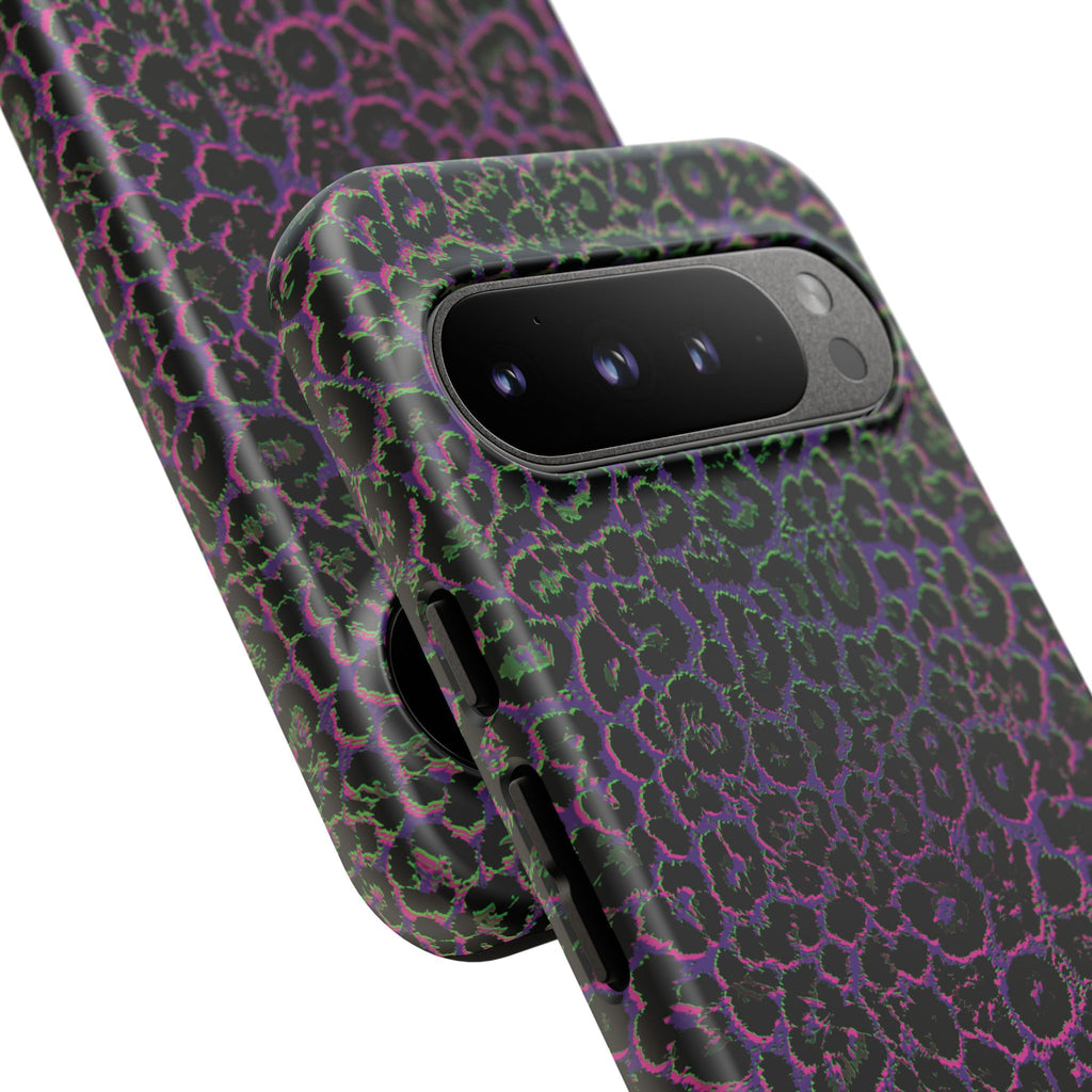 Colorful Leopard Tough Phone Case for iPhone, Galaxy, or Google Pixel