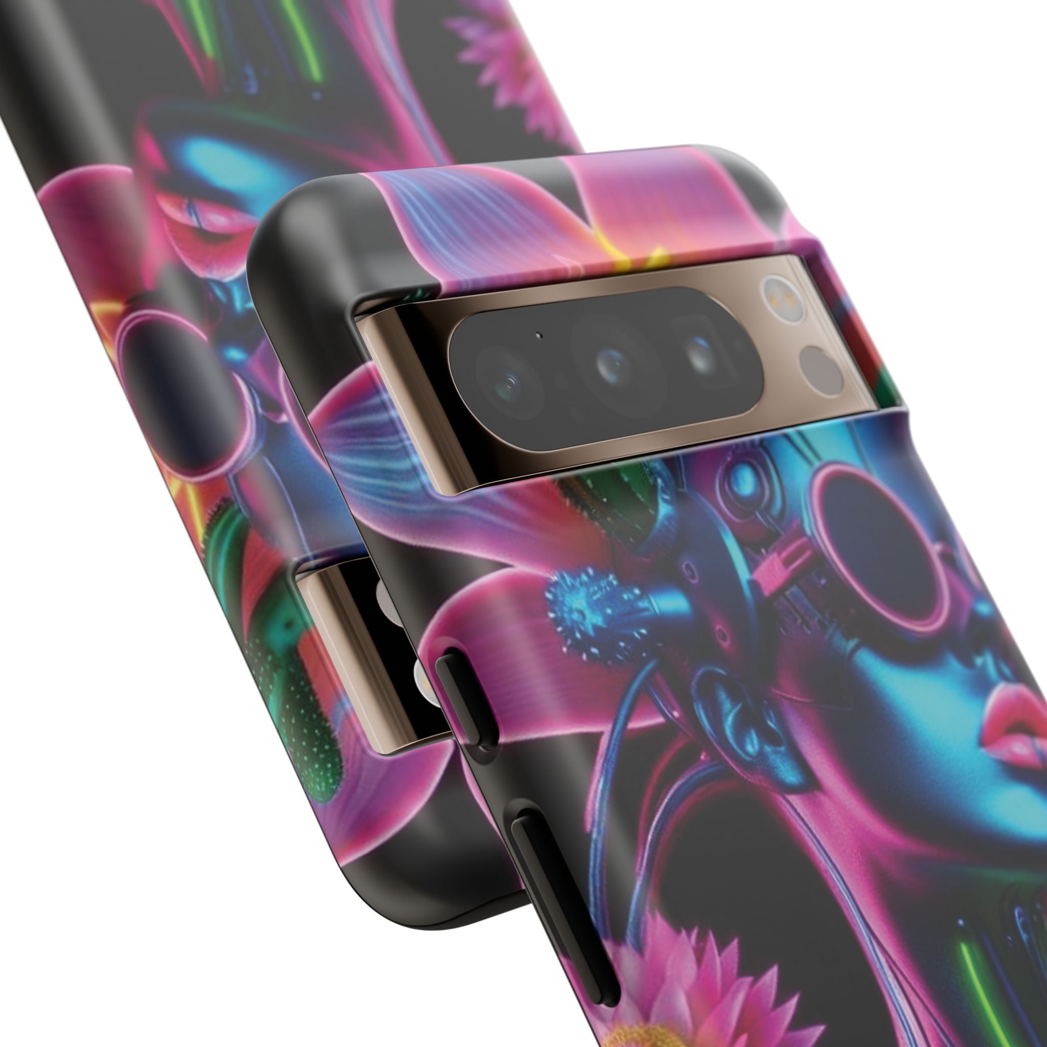 Neon Androgen Cactus Flower Tough Phone Case for iPhone, Galaxy, or Google Pixel