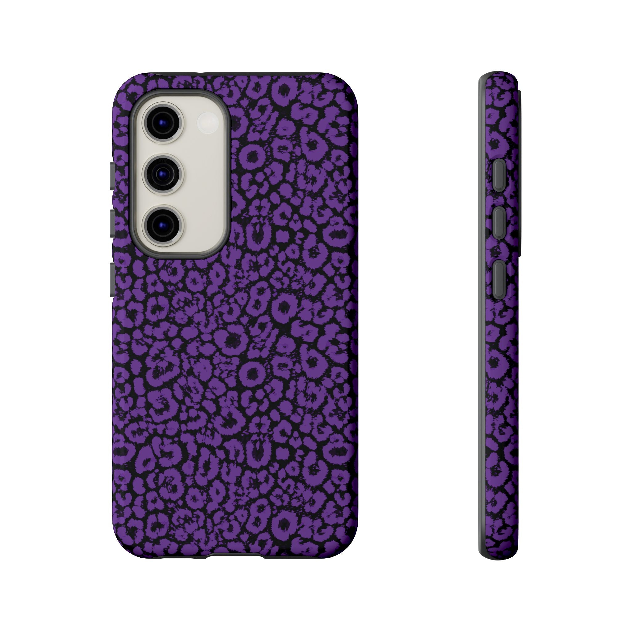 Purple Leopard Tough Case for iPhone, Galaxy or Google Pixel
