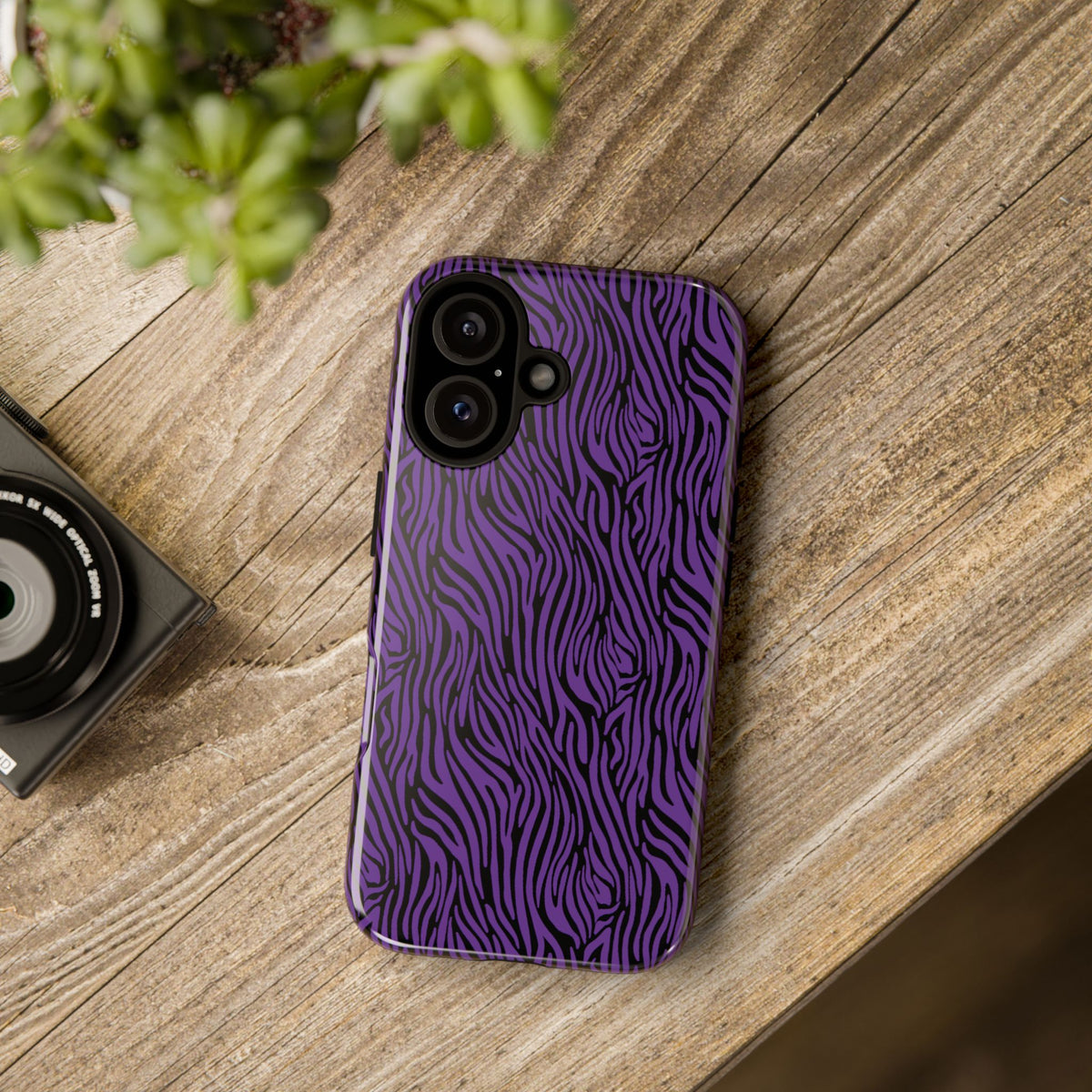 Purple Zebra Tough Phone Case for iPhone, Galaxy, or Google Pixel