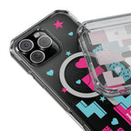 LOVE Retro Blocks Magnetic iPhone 14, 15, 16 Series Clear Impact Cases