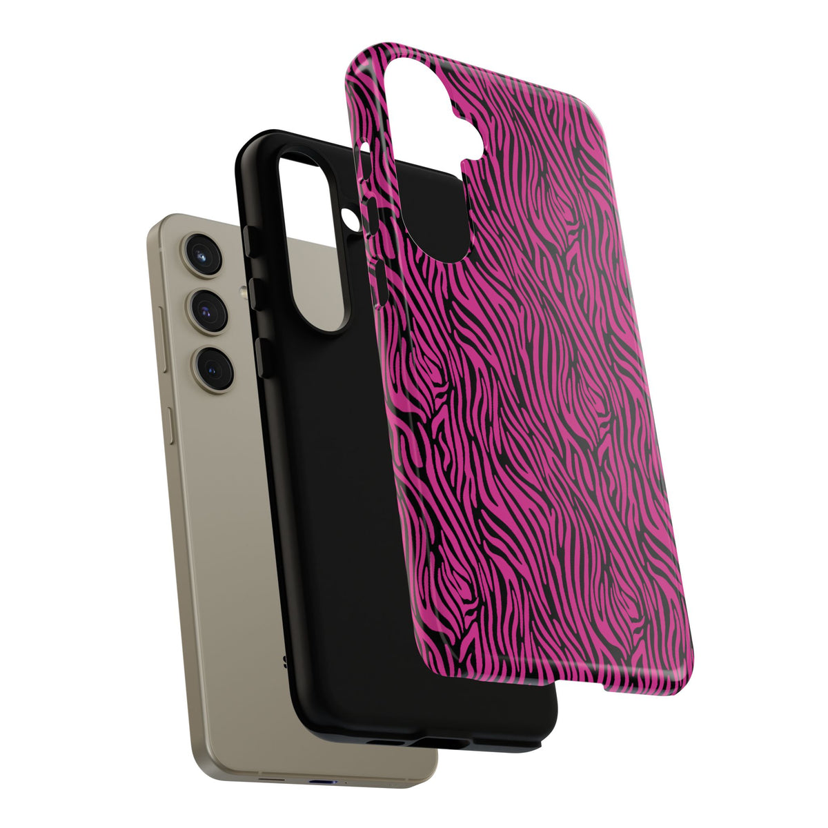 Pink Zebra Tough Phone Case for iPhone, Galaxy, or Google Pixel