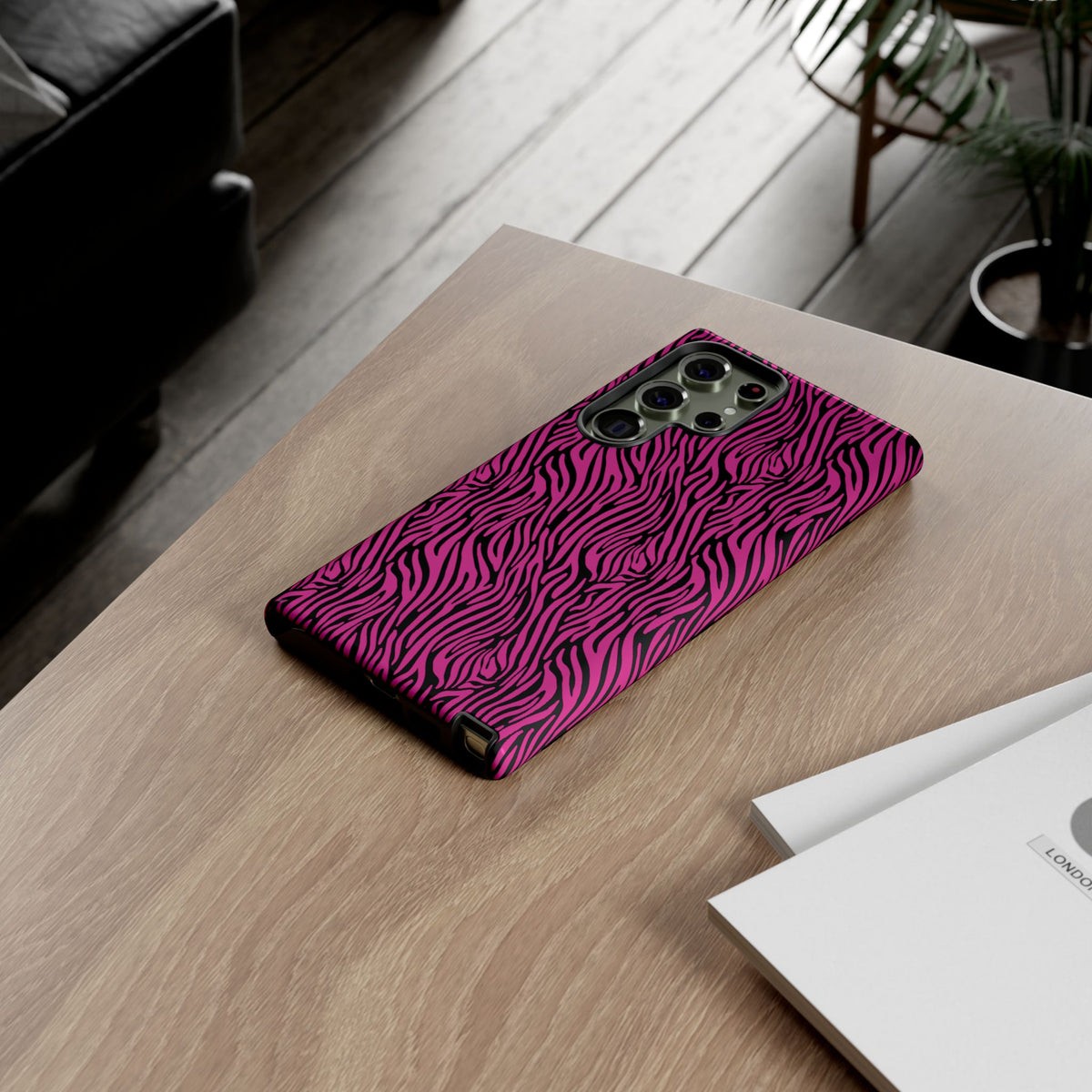Pink Zebra Tough Phone Case for iPhone, Galaxy, or Google Pixel